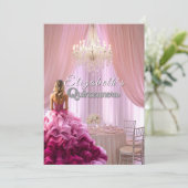 Quinceanera  Roze Pijl Kroonluchter Kroon Kaart (Staand voorkant)