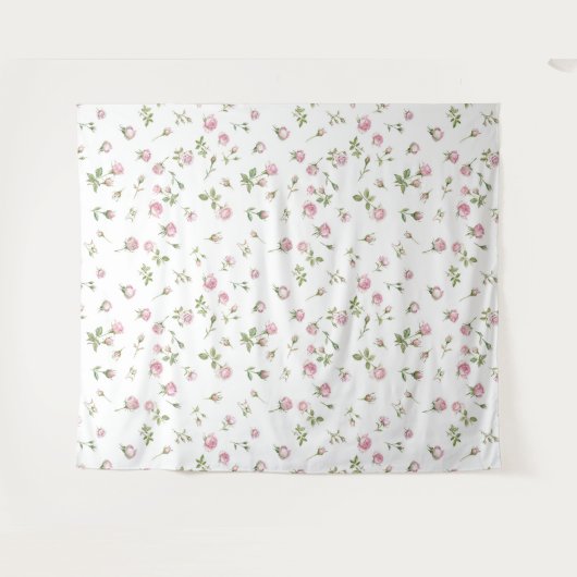 Quinceanera Roze Roos Verjaardag Wandkleed (Voorkant (horizontaal))