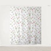 Quinceanera Roze Roos Verjaardag Wandkleed (Voorkant)