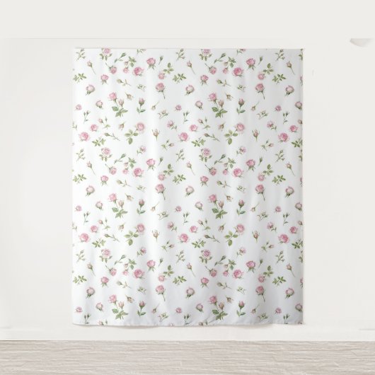 Quinceanera Roze Roos Verjaardag Wandkleed (Voorkant)