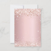 Quinceanera roze rose goud kaart (Achterkant)