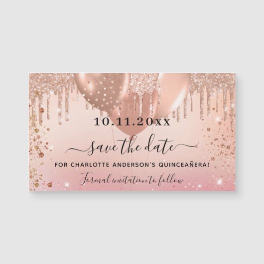 Quinceanera roze roze ballon, met uitzondering van (Voorkant)