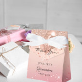 Quinceanera roze roze roze goudballonnen bedankt bedankdoosjes