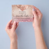 Quinceanera roze roze roze goudbegroting, sparen d flyer (Hand)