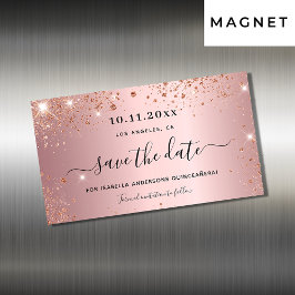 Quinceanera roze roze roze roos met de datummagnee