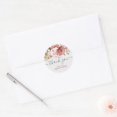 Quinceanera Roze Rozen Bloemige 15e Verjaardag Ronde Sticker (Envelop)
