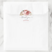 Quinceanera Roze Rozen Bloemige Rustieke Botanisch Ronde Sticker (Tas)