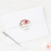 Quinceanera Roze Rozen Bloemrijke Rustieke Botanis Ronde Sticker (Envelop)