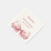 Quinceanera roze strik ivoor servet (Hoek)