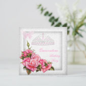 Quinceanera Roze White, 15e Partij 2 Kaart (Staand voorkant)