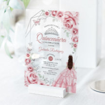 Quinceanera Roze Zilveren Jurk Bloem