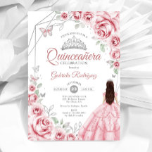 Quinceanera Roze Zilveren Jurk Bloem
