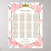 Quinceanera Roze Zitkaart Teken Butterflys Poster (Voorkant)