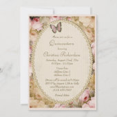 Quinceañera  Rozen Vlinder & Muzieknoten Kaart (Achterkant)