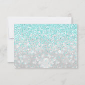 Quinceanera RSVP Blauwgroen Blauw Girly Glitter Sp Kaart (Achterkant)