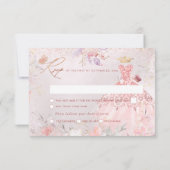Quinceanera RSVP Blush Pink Dress Save The Date (Achterkant)