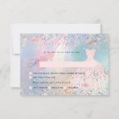 Quinceanera RSVP Blush Pink Glitter Gown Kaart (Achterkant)