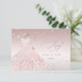 Quinceanera RSVP Dreamweaver Blush Pink Gown Kaart (Staand voorkant)