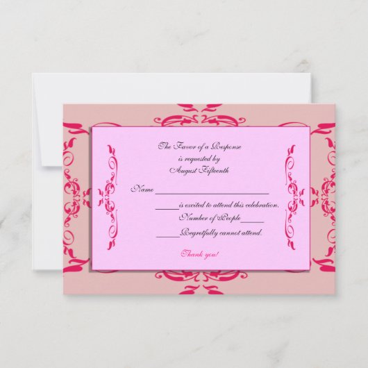 Quinceanera RSVP-kaart Kaart (Voorkant)