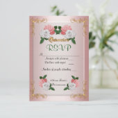 Quinceanera RSVP-kaart RSVP Kaartje (Staand voorkant)