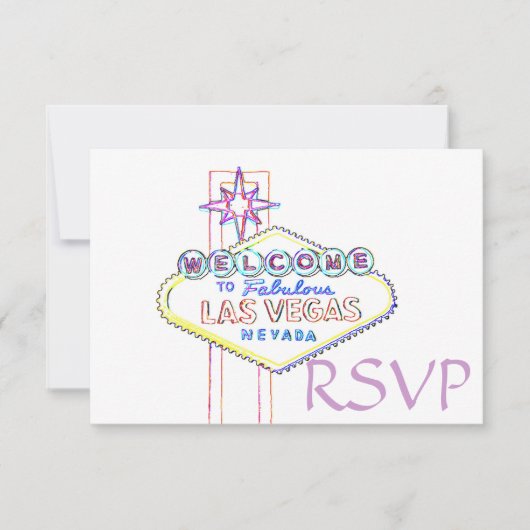 Quinceanera RSVP Las Vegas Pastel Art (Voorkant)