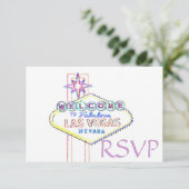 Quinceanera RSVP Las Vegas Pastel Art (Staand voorkant)
