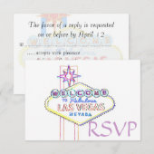Quinceanera RSVP Las Vegas Pastel Art (Voorkant / Achterkant)