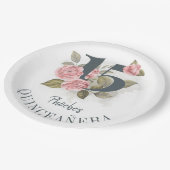 Quinceanera Rustic 15th Birthday Floral Papieren Bordje (Gekanteld)