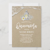 Quinceanera Rustic Beach Starfish  Lantern Kaart (Voorkant)