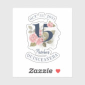 Quinceanera Rustic Floral 15e verjaardag Sticker (Vel)