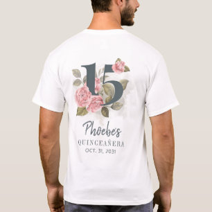 Quinceanera Rustic Floral 15e verjaardag T-shirt