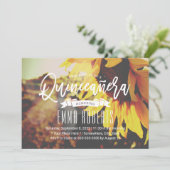 Quinceanera Rustic Sunflower Girl 15e verjaardag Kaart (Staand voorkant)