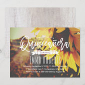 Quinceanera Rustic Sunflower Girl 15e verjaardag Kaart (Voorkant / Achterkant)