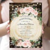 Quinceañera Rustieke Blush Bloemen Betoverd Bos Kaart