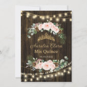 Quinceanera Rustieke Blush Bloemen Betoverd Bos Kaart (Achterkant)