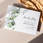 Quinceanera rustieke eucalyptus 15e verjaardag save the date<br><div class="desc">Leuke moderne maar elegante Quinceañera verjaardagsfeestje Save the Date aankondiging. Rustiek groen eucalyptus bloemen ontwerp. Klik voor verdere aanpassingen op de koppeling "Verdere aanpassing" en gebruik onze ontwerptool om deze sjabloon aan te passen. TIP: Bekijk hieronder de andere verjaardagsartikelen in dit collectie. We hebben items gegroepeerd in dit collectie om...</div>