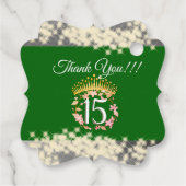 Quinceanera Sage Green Elegant Princess Bedankjes Labels (Achterkant)