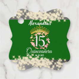 Quinceanera Sage Green Elegant Princess Bedankjes Labels