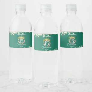 Quinceanera Sage Green Elegant Princess Waterfles Etiket