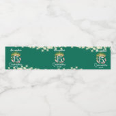 Quinceanera Sage Green Elegant Princess Waterfles Etiket (Enkel label)