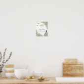 Quinceañera Sage Groen Bloemen Pampas Gras Welkom Poster (Keuken)