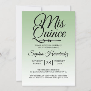 Quinceañera Sage Groene 15e Verjaardag  Kaart