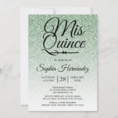 Quinceañera Sage Groene Glitter 15e Verjaardag Kaart (Voorkant)