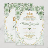 Quinceañera Sage Groene Mexicaanse Vlinder Kaart (Voorkant / Achterkant)