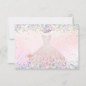 Quinceanera Save Date Holographic Confetti Invita Kaart (Achterkant)