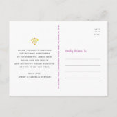 Quinceañera Save Date Pink Waterverf Gold Foil Uitnodiging Briefkaart (Achterkant)