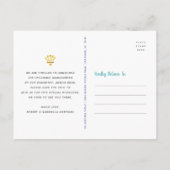 Quinceañera Save Date Turquoise Waterverf Gold Uitnodiging Briefkaart (Achterkant)