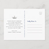 Quinceañera Save Datum Marine Zilveren Glitter Kro Uitnodiging Briefkaart (Achterkant)