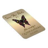 Quinceanera Save the Date 15th Birthday Butterfly Magneet (Rechterzijde)