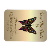 Quinceanera Save the Date 15th Birthday Butterfly Magneet (Horizontaal)